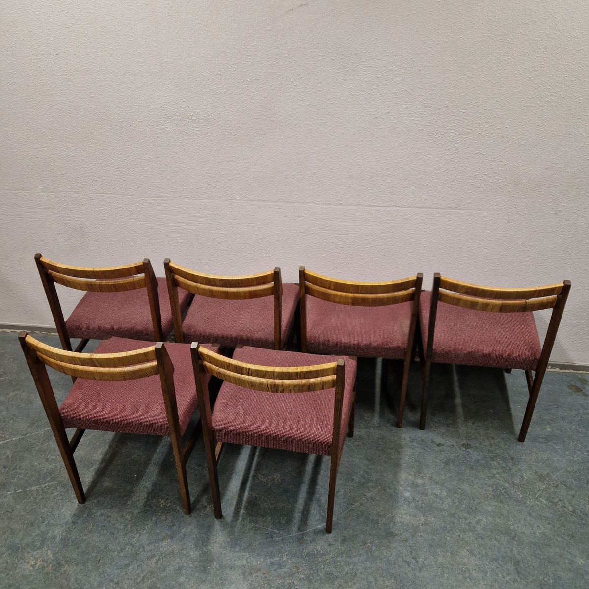 Set Van 6 Vintage Stoelen Eetkamerstoelen Jaren 60 Jaren 70 image 9