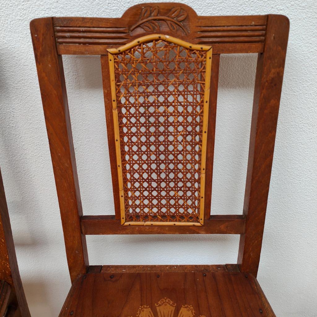 Vintage Houten Café Stoelen, Bistrostoelen, Eetkamerstoelen Set Prijs image 11