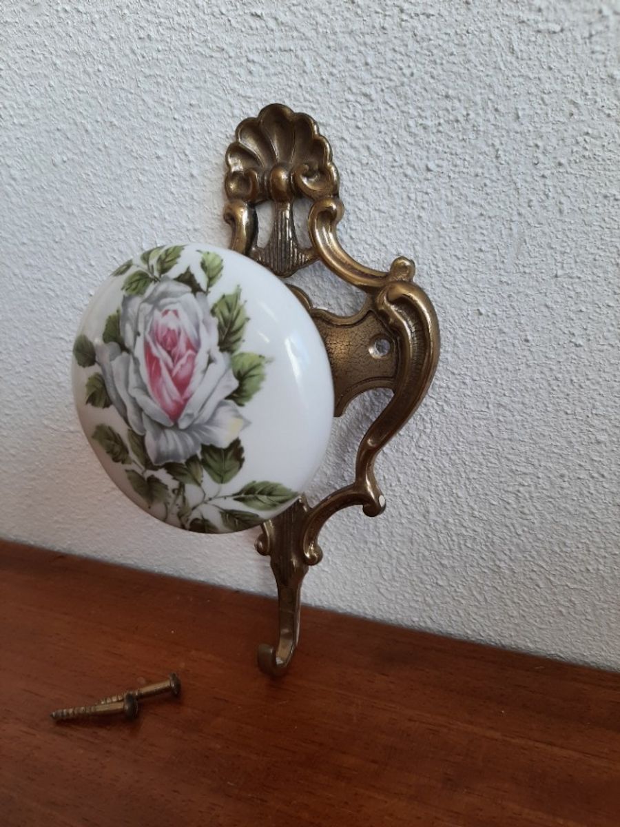 Vintage Italiaanse Haak Messing Met Porselijn image 7