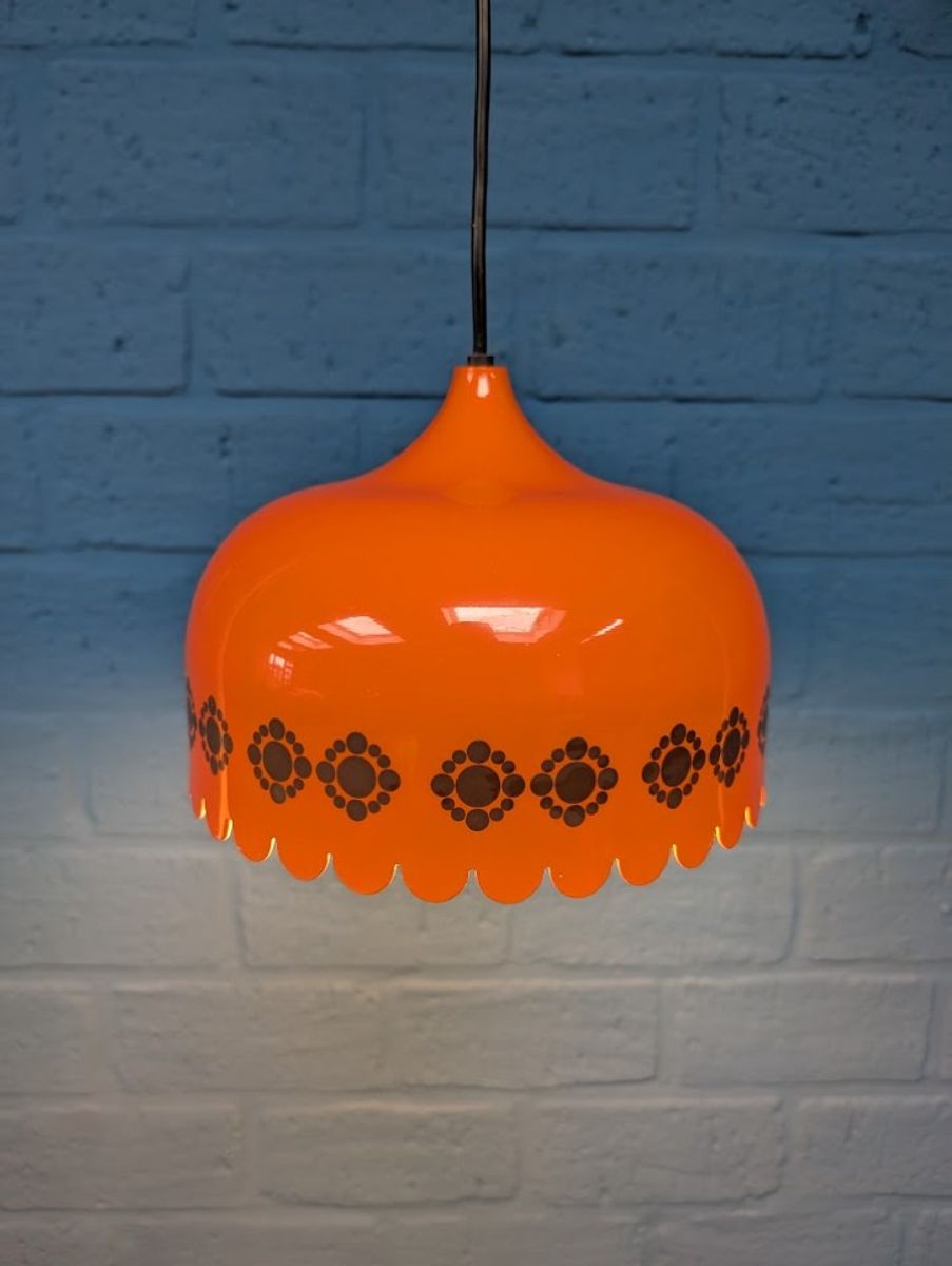Vintage Oranje Hanglamp, Jaren '60, Deens Design Fog & Mørup image 6