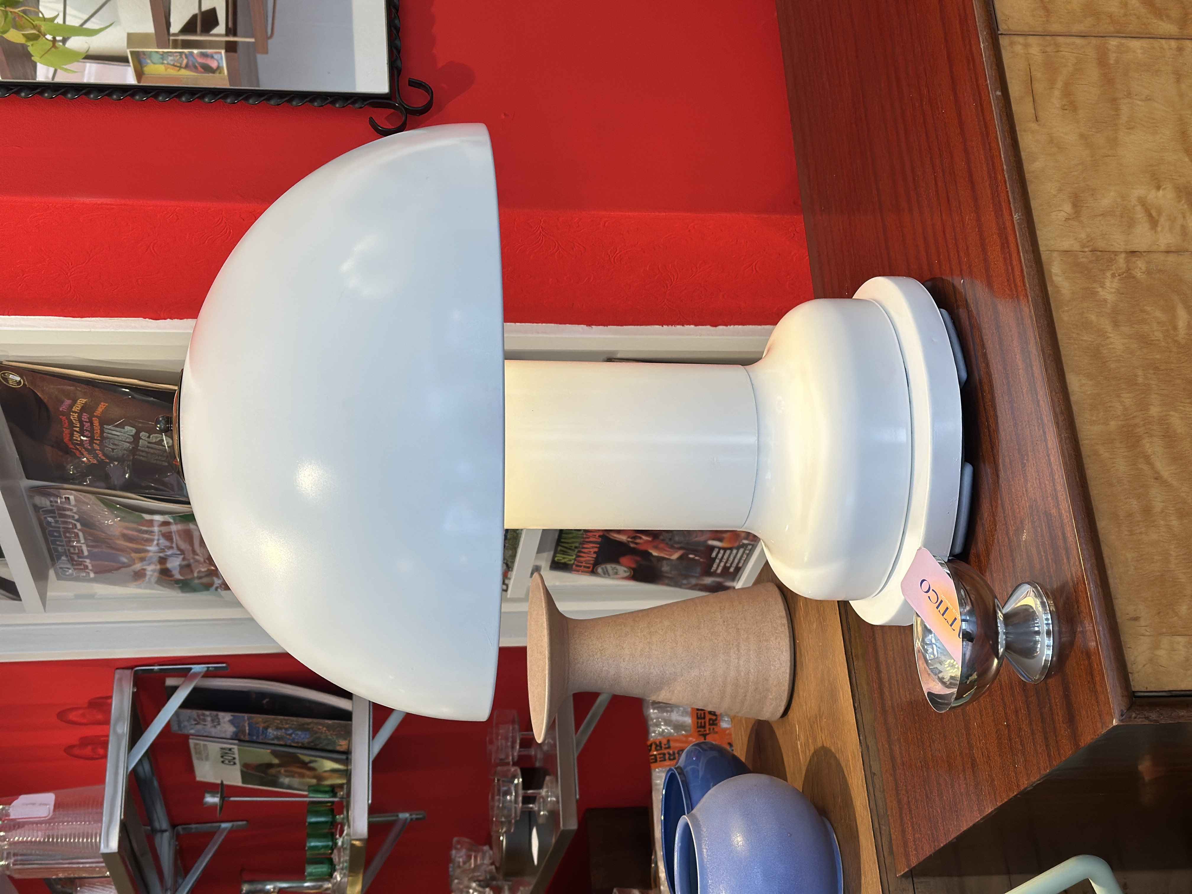 Italiaanse Vintage Witte Mushroom Lamp image 5