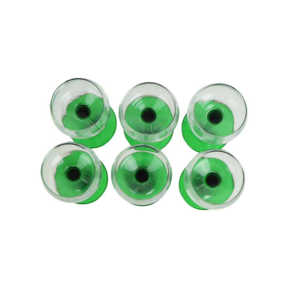 Set Van 6 Vintage Luminarc Elzas Wijnglazen Smalle Groene Voet image 9