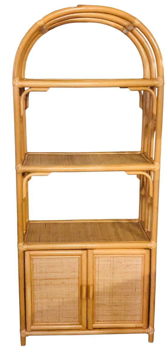 Vintage Bamboe Rotan Kast | Boogkast Rotan Bamboe image 2
