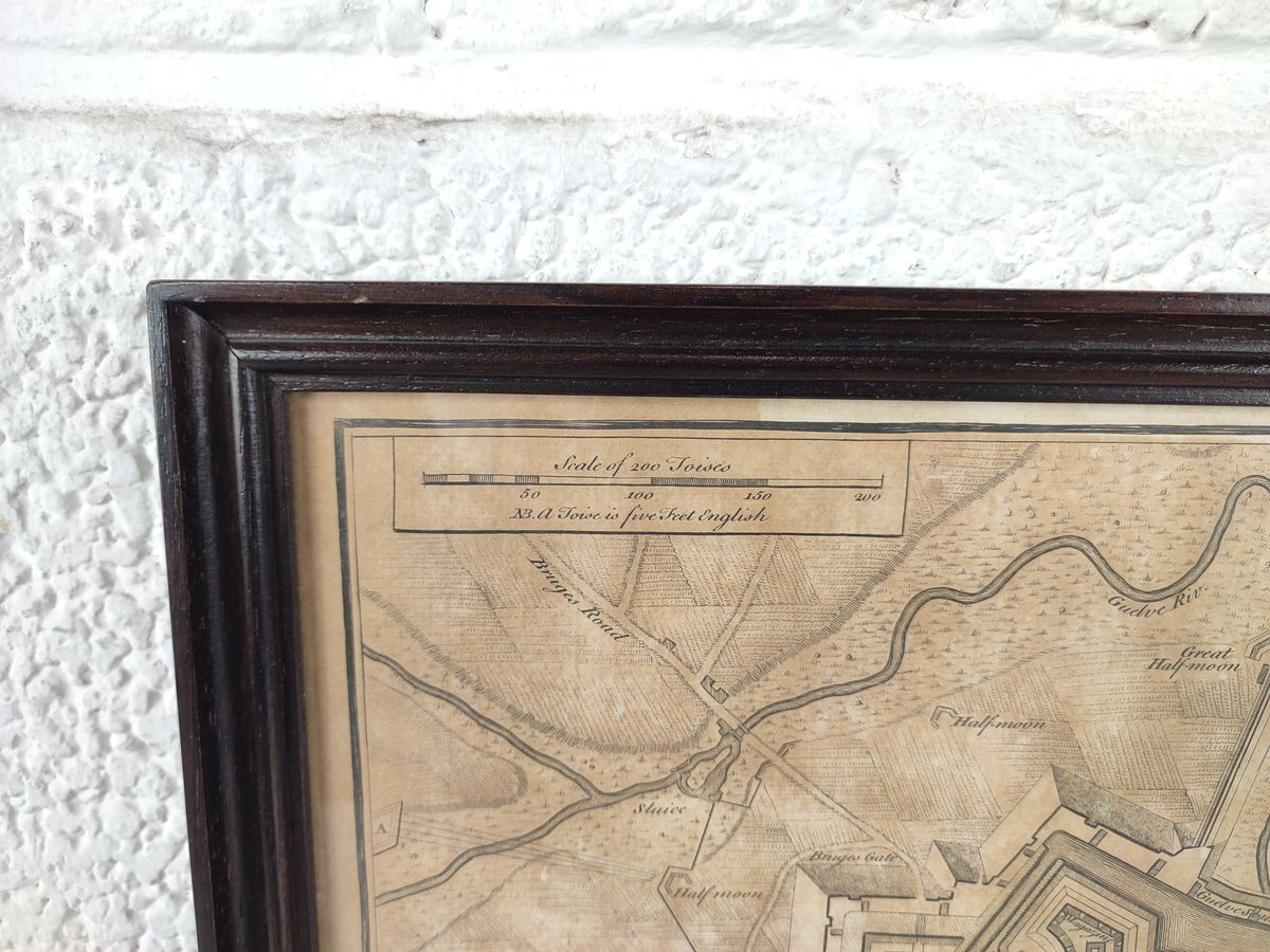 Antieke Kaart Van Menen Ca. 1745 image 7