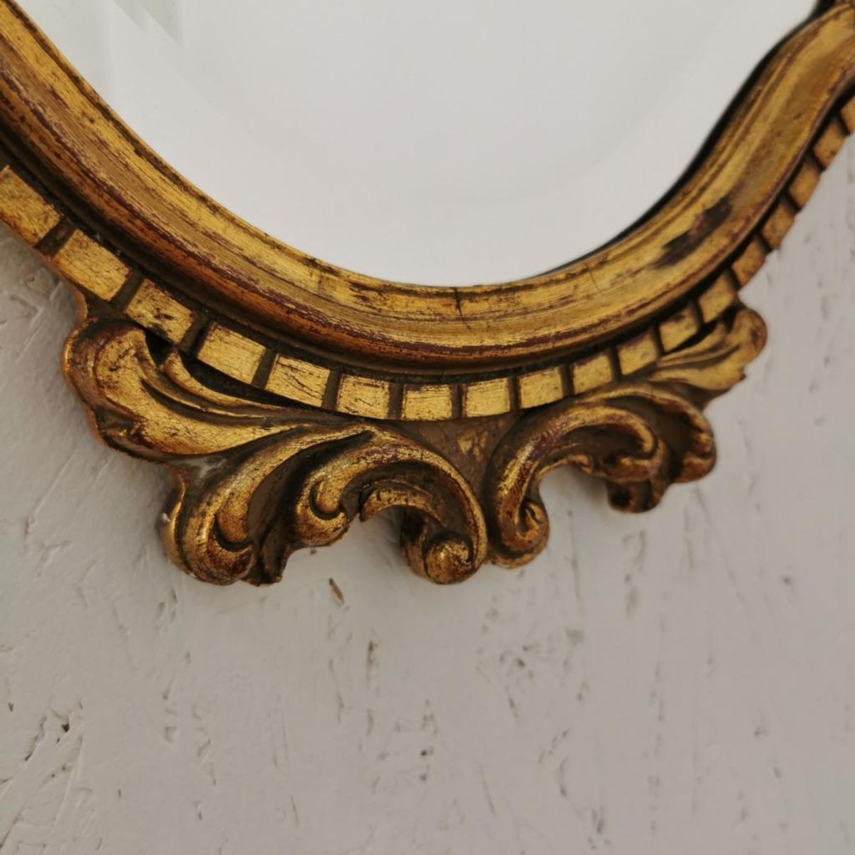 Vintage Goudkleurige Barok Rococo Spiegel Kuifspiegel Schouwspiegel 119 image 4