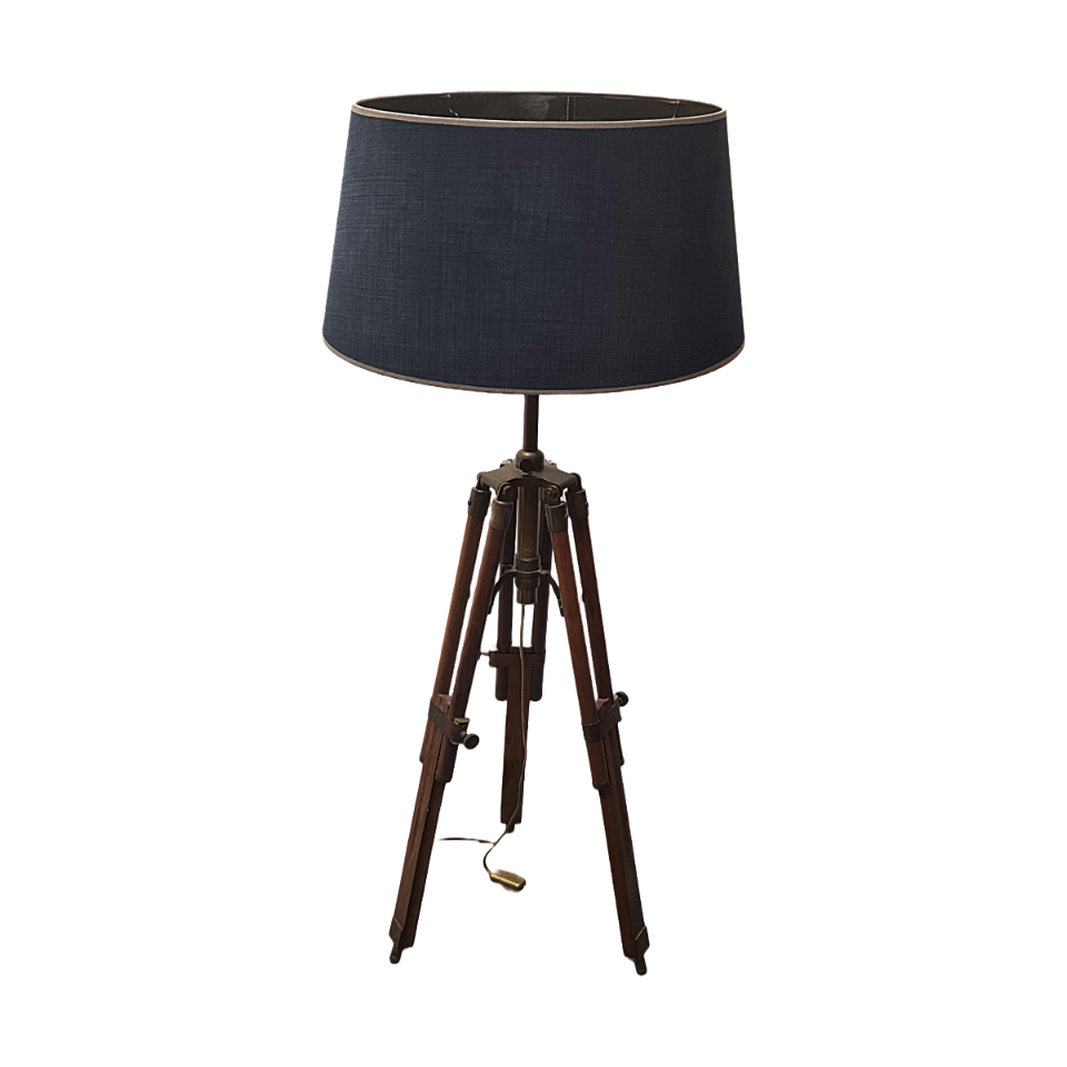 Industriële Houten Statief Vloerlamp image 2