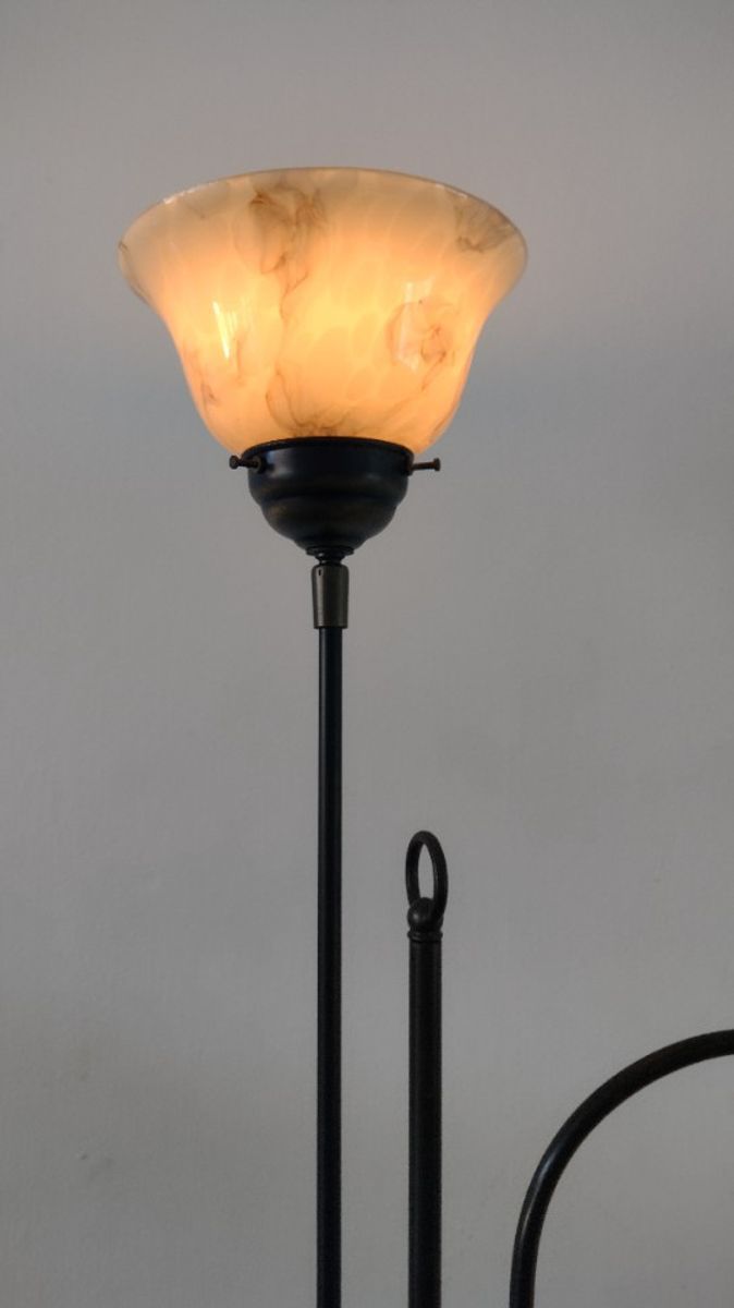 Vloerlamp Met Gemarmerde Glazen Kappen image 16