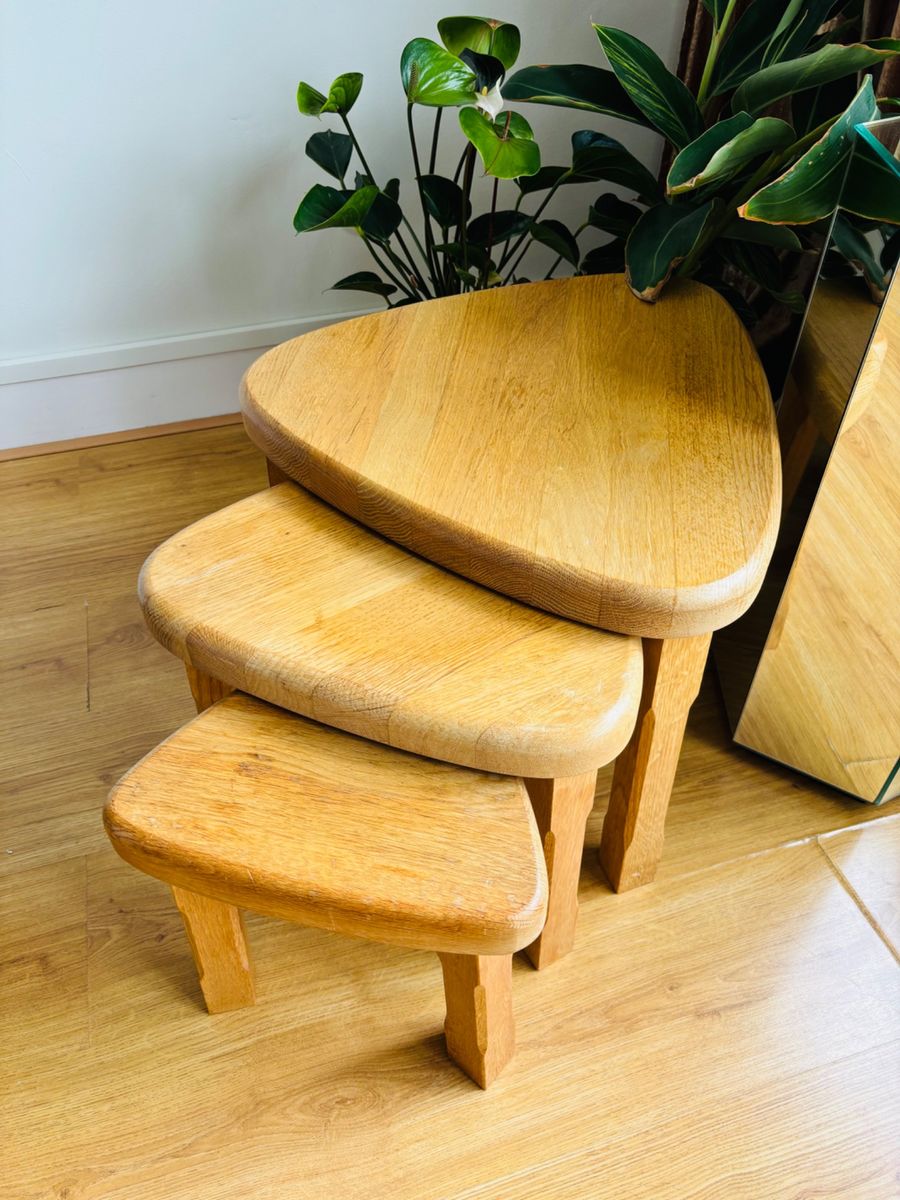 Set Van 3 Vintage Houten Nesting Tables image 4