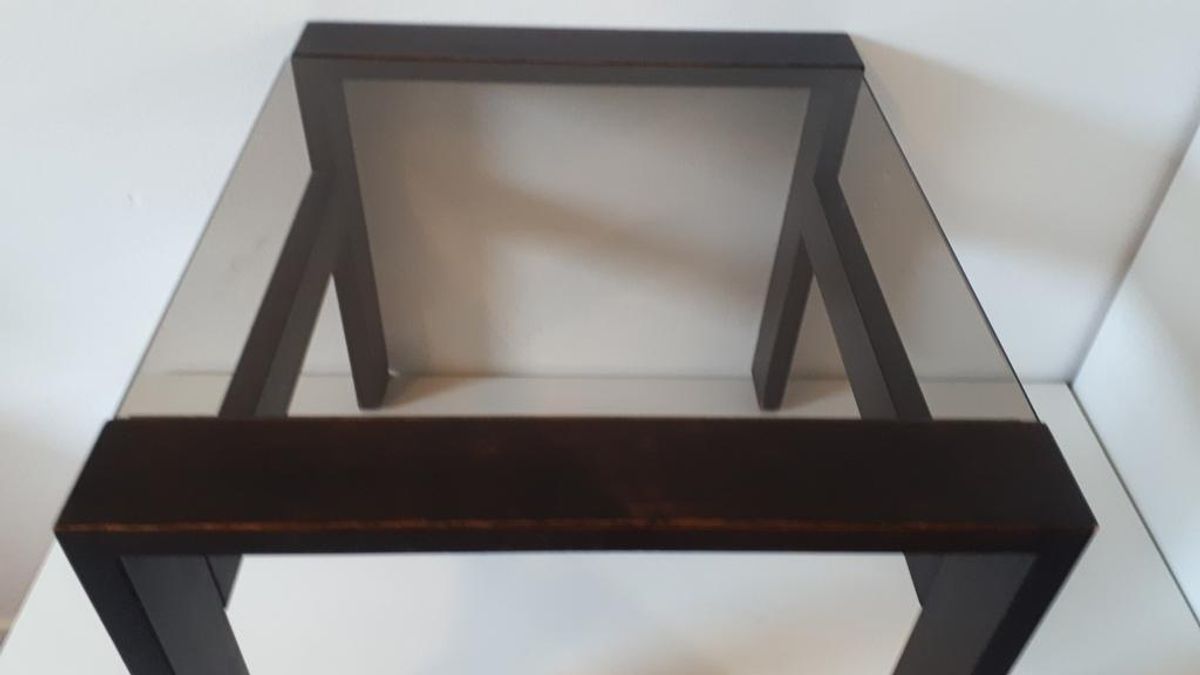 Vintage Bijzettafel Salontafel Jaren 70 Rookglas image 6