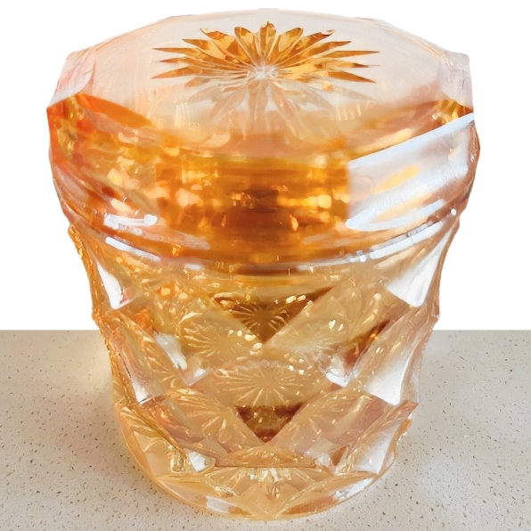 Artdeco Carnival Kristal Sieradendoos Iriserend Oranje 1930’s image 2