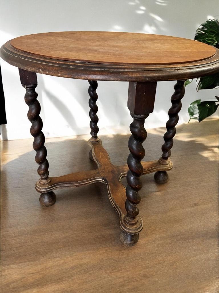 Vintage Houten Pied De Stal / Bijzettafel / Plantentafel image 4