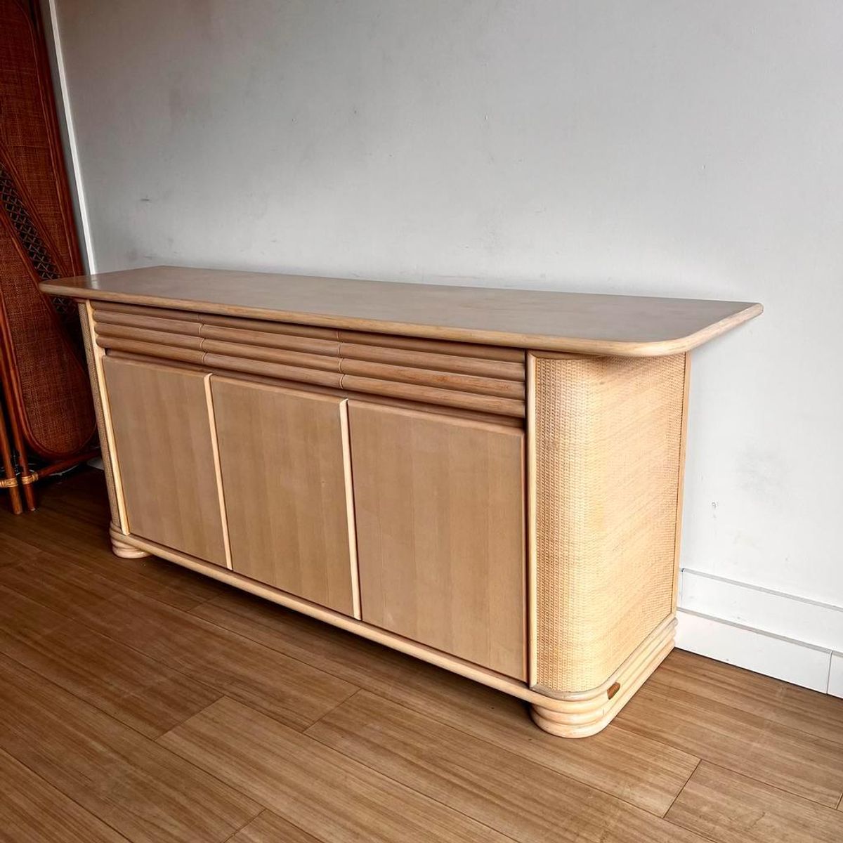 Sale Italiaans Bamboe Rotan Sideboard Dressoir Vintage image 4