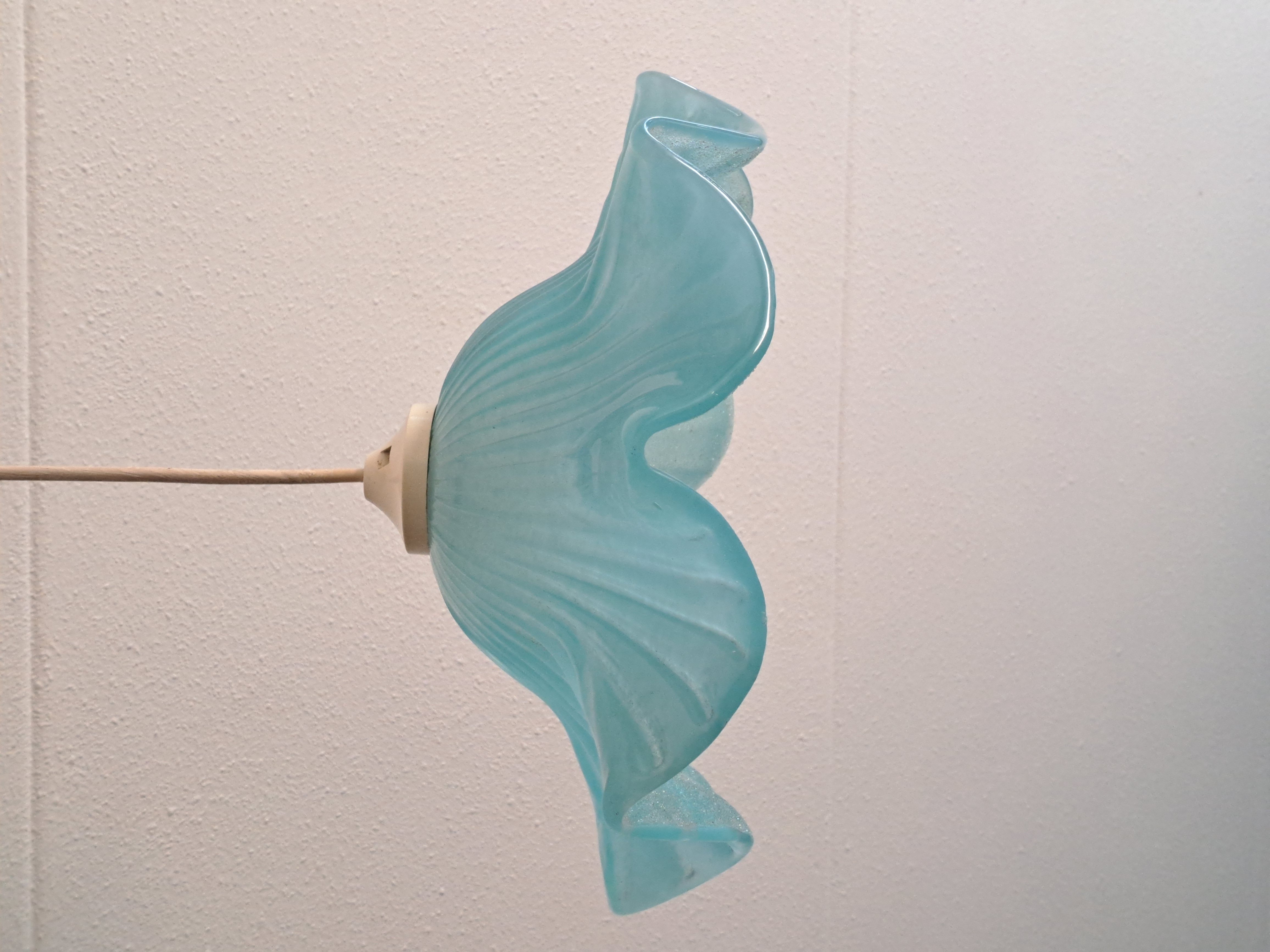 Vintage Glazen Hanglamp Blauw image 2