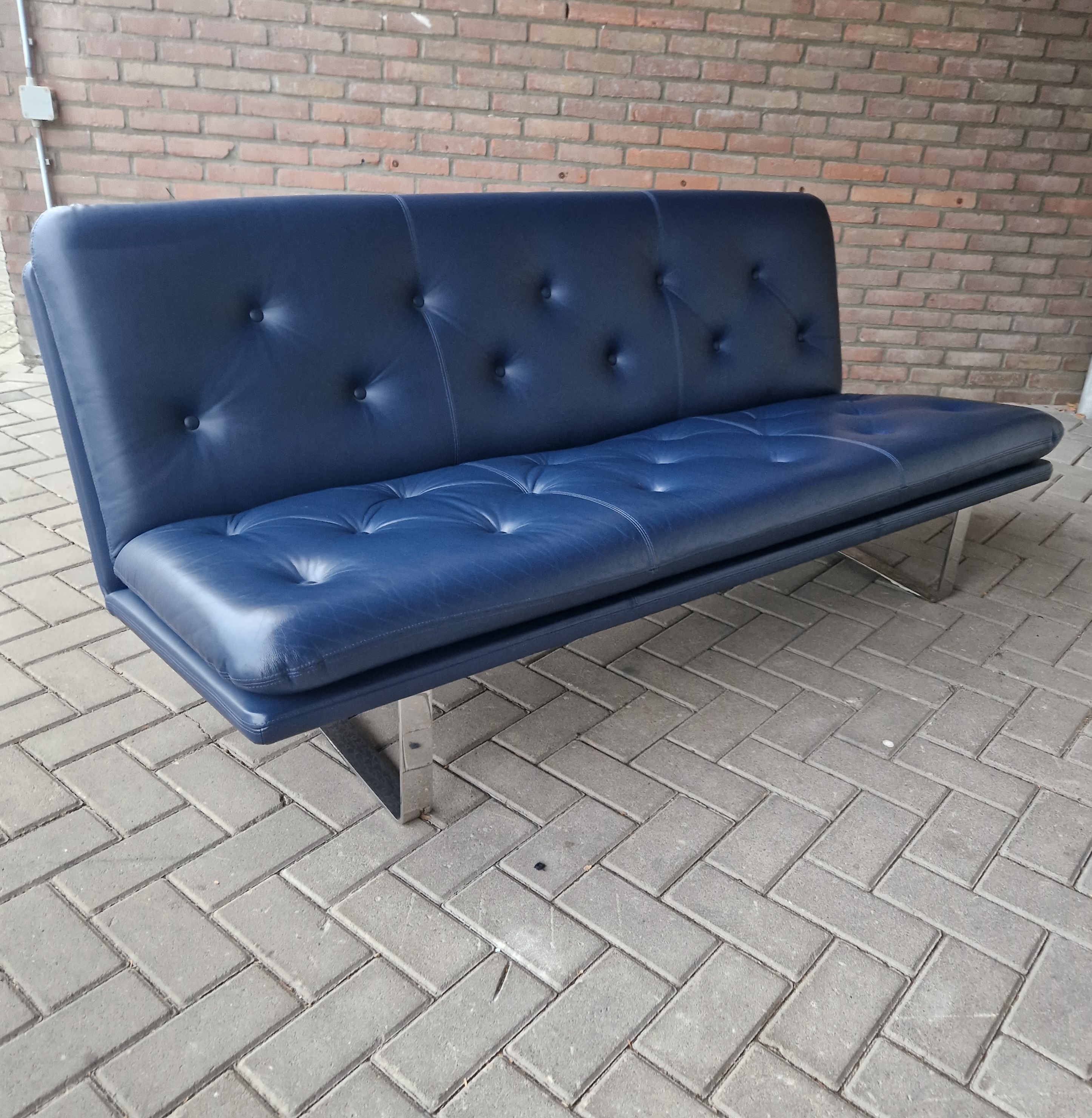 Artifort C684 Vintage Bank Artifort Leren Bank Blauwe Bank Kho Liang Le Bank image 5