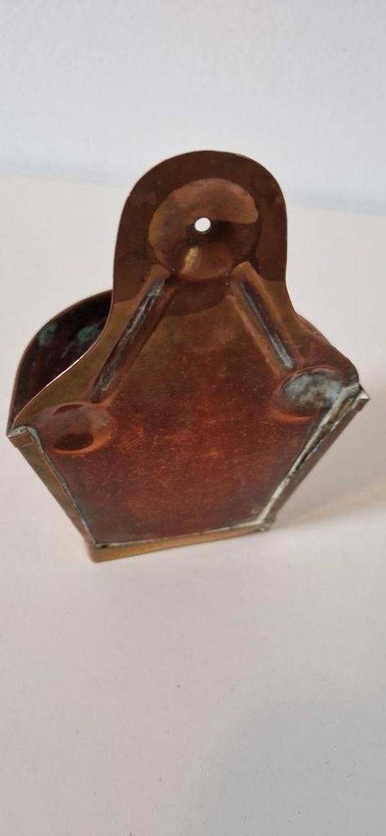 Antiek Koperen Hangpotje Wasknijperbak? Zout Pot ? image 5