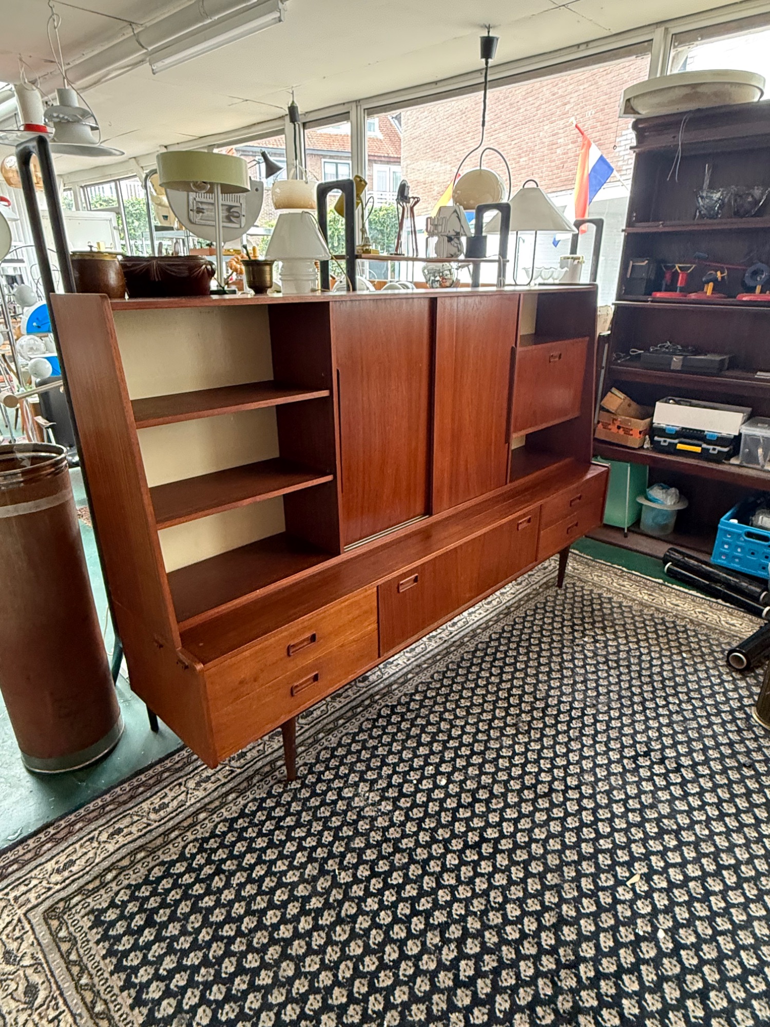 Topfrom - Teak Fineer Highboard - Ca. 1960 - In Goede Staat image 8