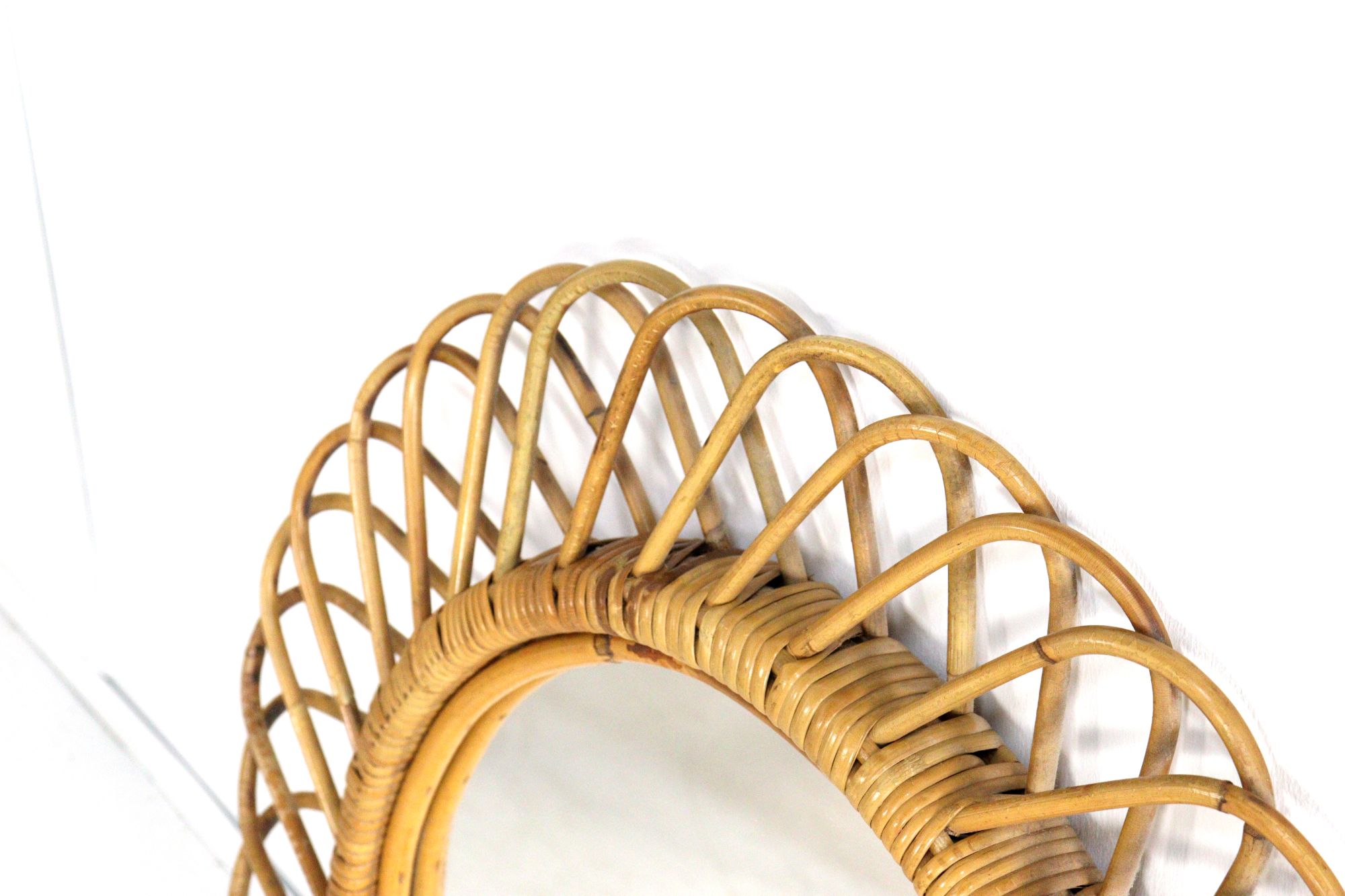 Franco Albini Rotan Spiegel Vintage image 13