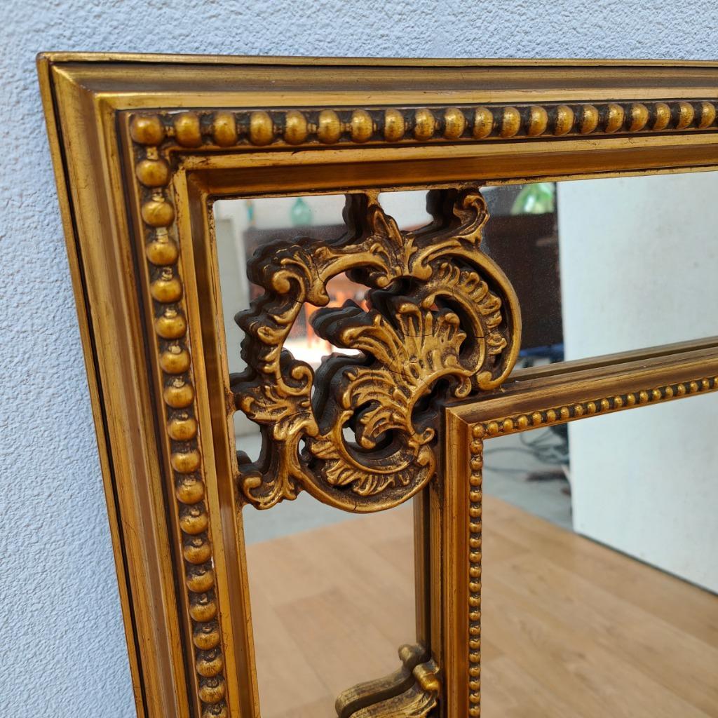 Grote Vintage Goudkleurige Spiegel, Schouwspiegel Badkamerspiegel 103 image 6