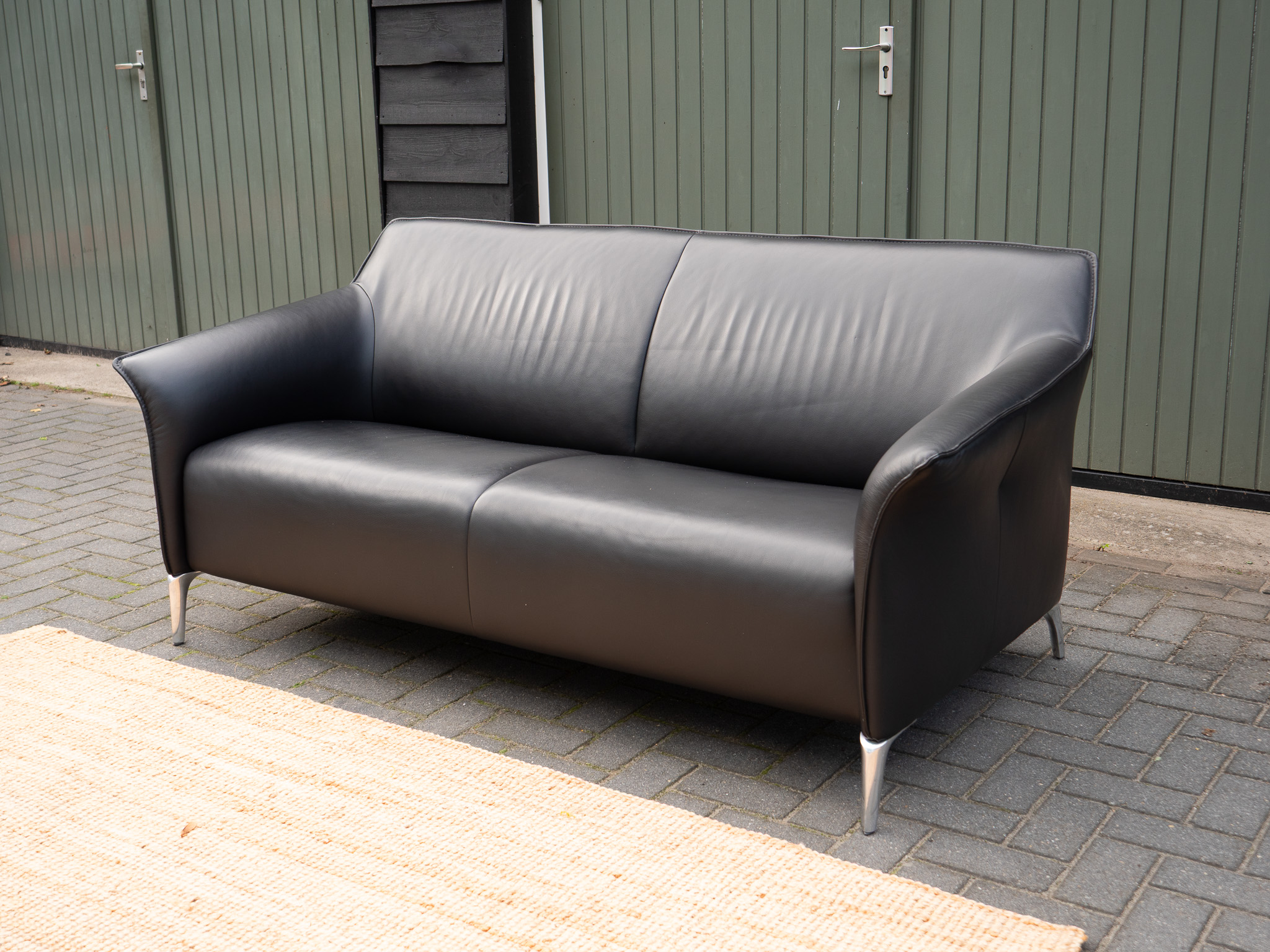 Leolux Mayon | 2,5-zits Leren Design Bank | Zwart image 3