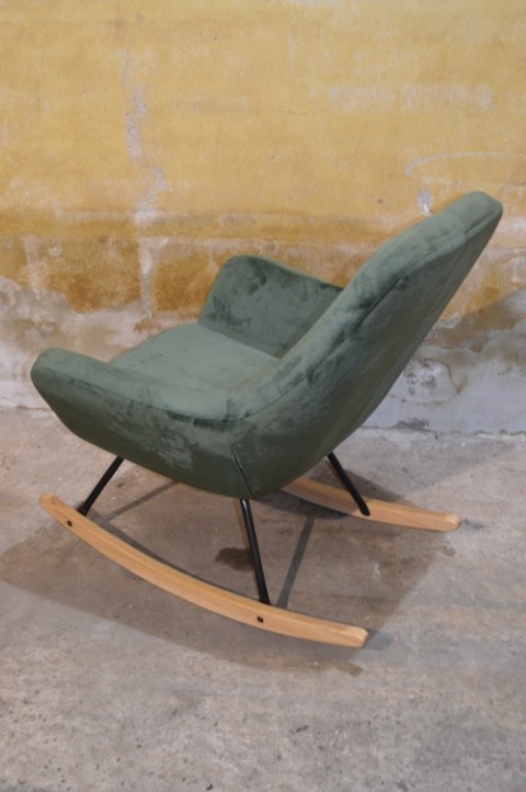 Jannis Schommelstoel Groen Met Metalen Frame En Stoffen Bekleding image 8