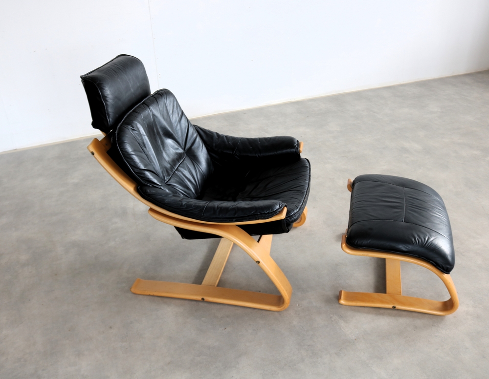Vintage Fauteuil Met Hocker | Easy Chair | Jaren 70 | Zweeds image 3