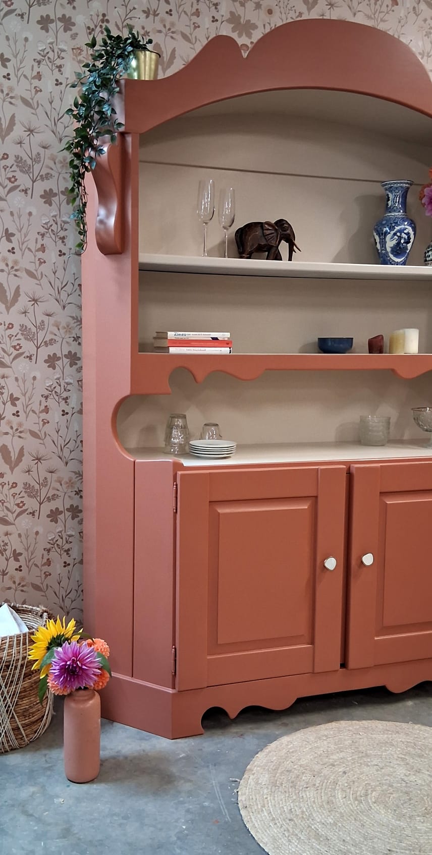 Vintage Retro Buffetkast Zachte Terracotta Kleur image 11
