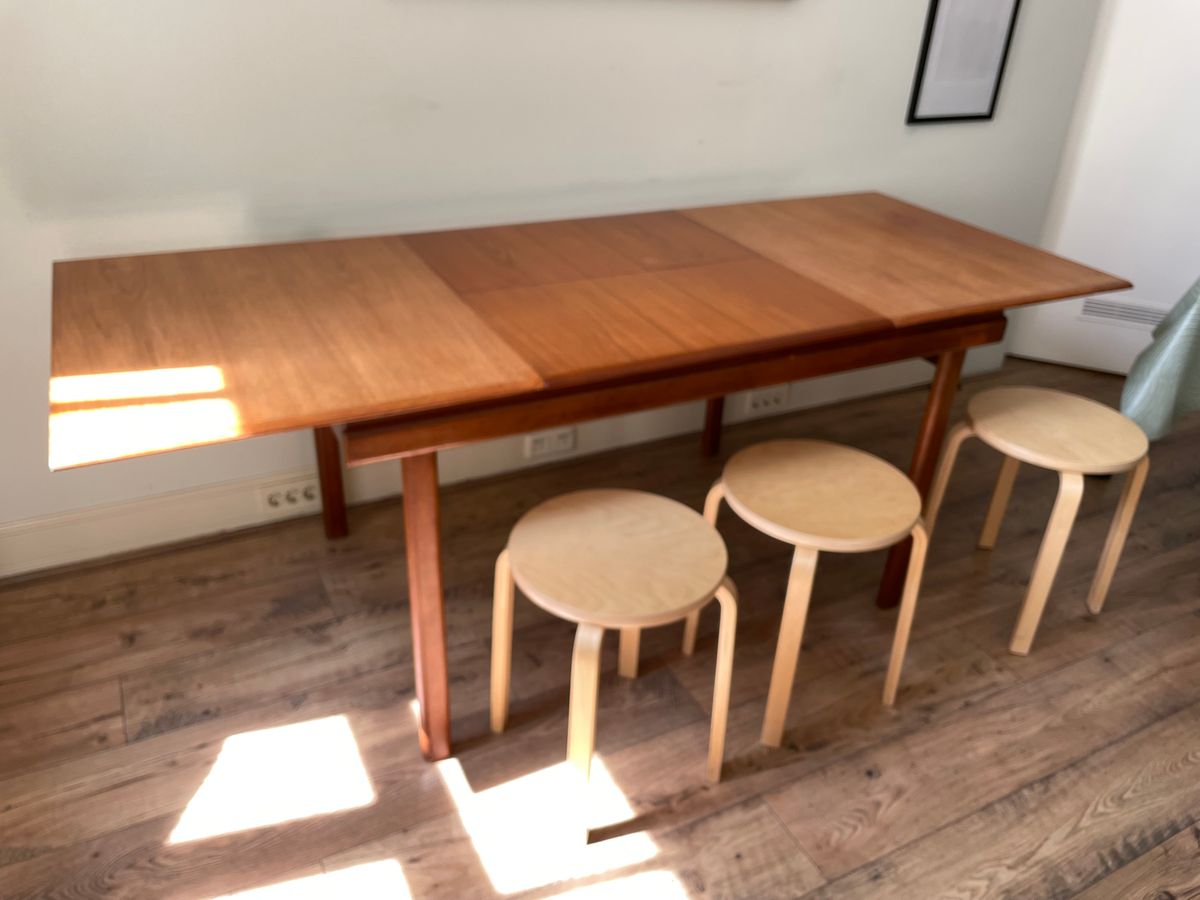 Eettafel | Teak | Jaren 60 | Verlengbaar image 12