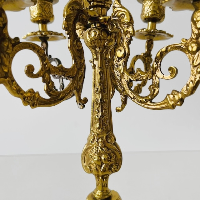Gotische Messing Candelabra Met Vijf Armen Barok image 8