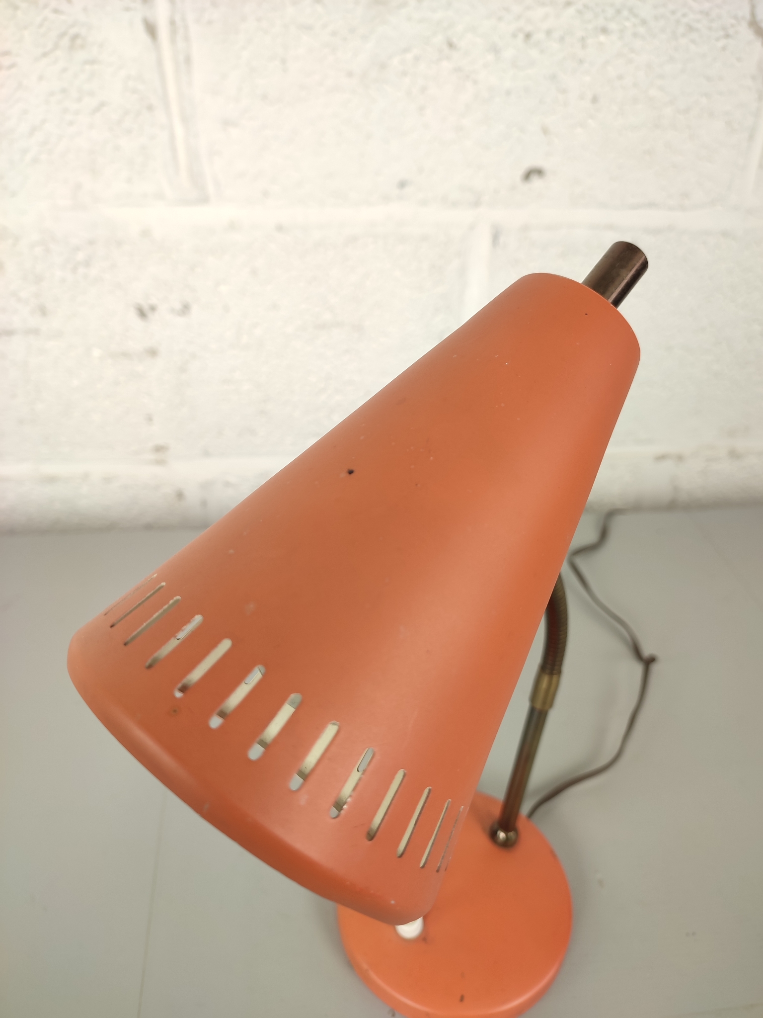 Vintage Bureaulampje Mat Oranje image 6