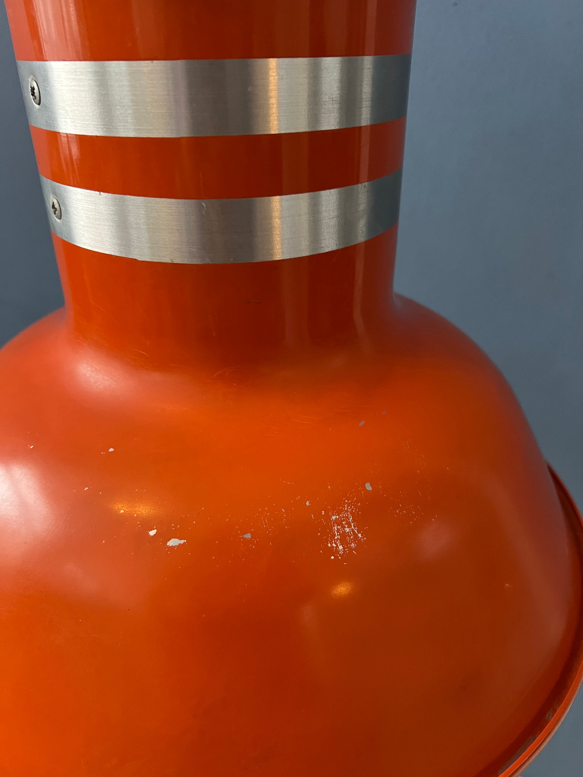Mid Century Oranje/rode Metalen Space Age Hanglamp image 11