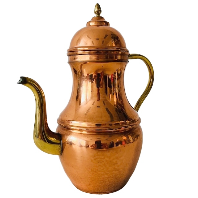 Vintage Theepot Koper En Messing image 8