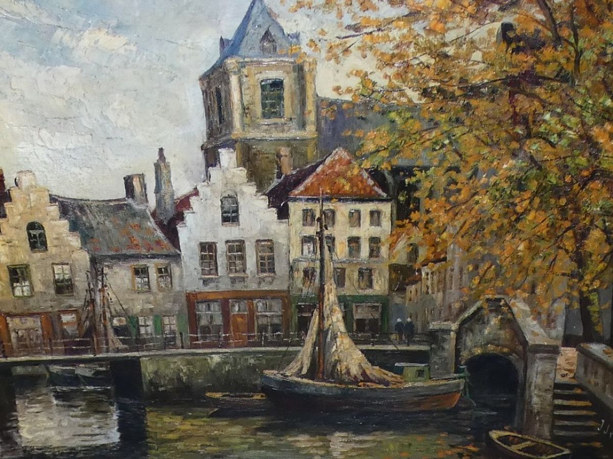 Nederlands Stadsaanzicht Johannes Karel Leurs (1865-1938) image 10