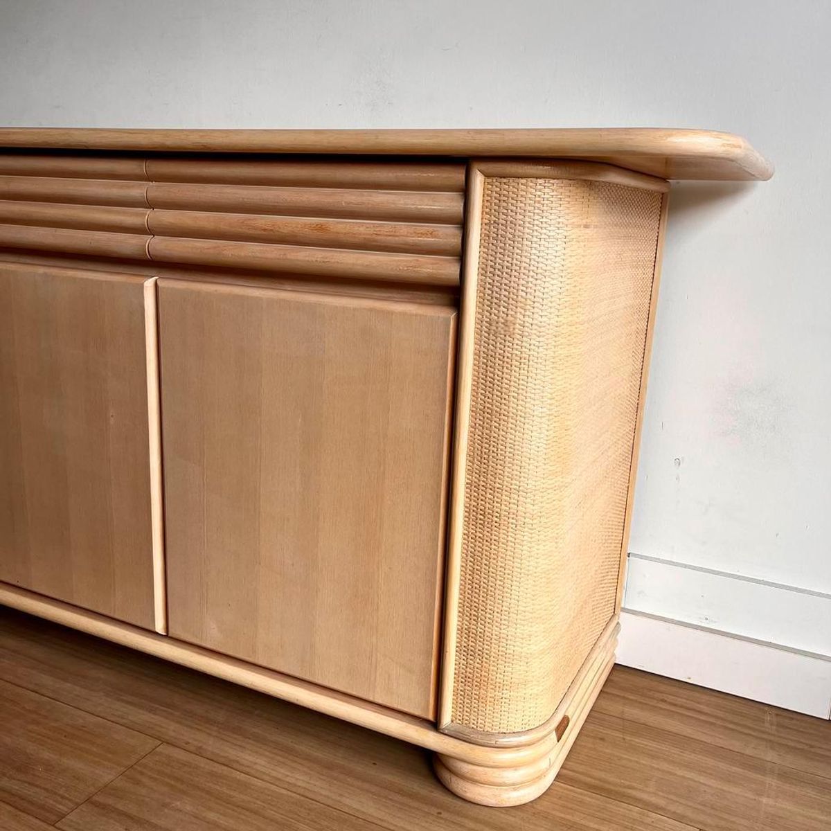 Sale Italiaans Bamboe Rotan Sideboard Dressoir Vintage image 5