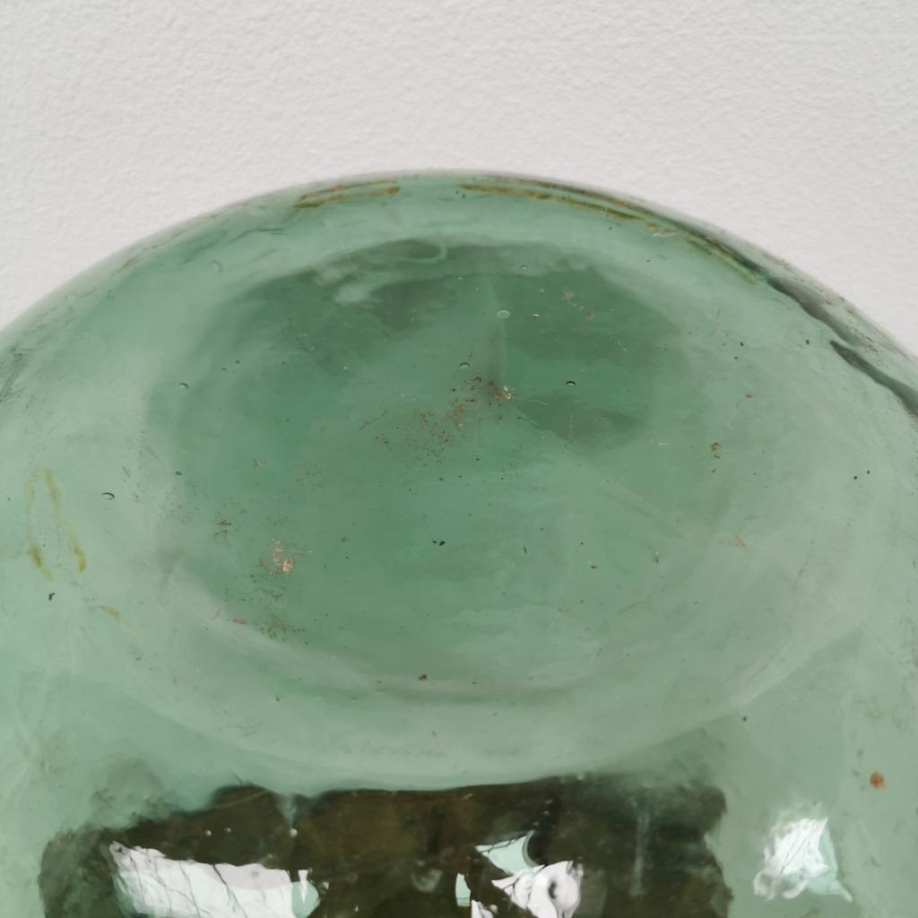 Brocante Glazen Dame Jeanne Vaas Wijnfles, Gistfles Glas 410 image 10