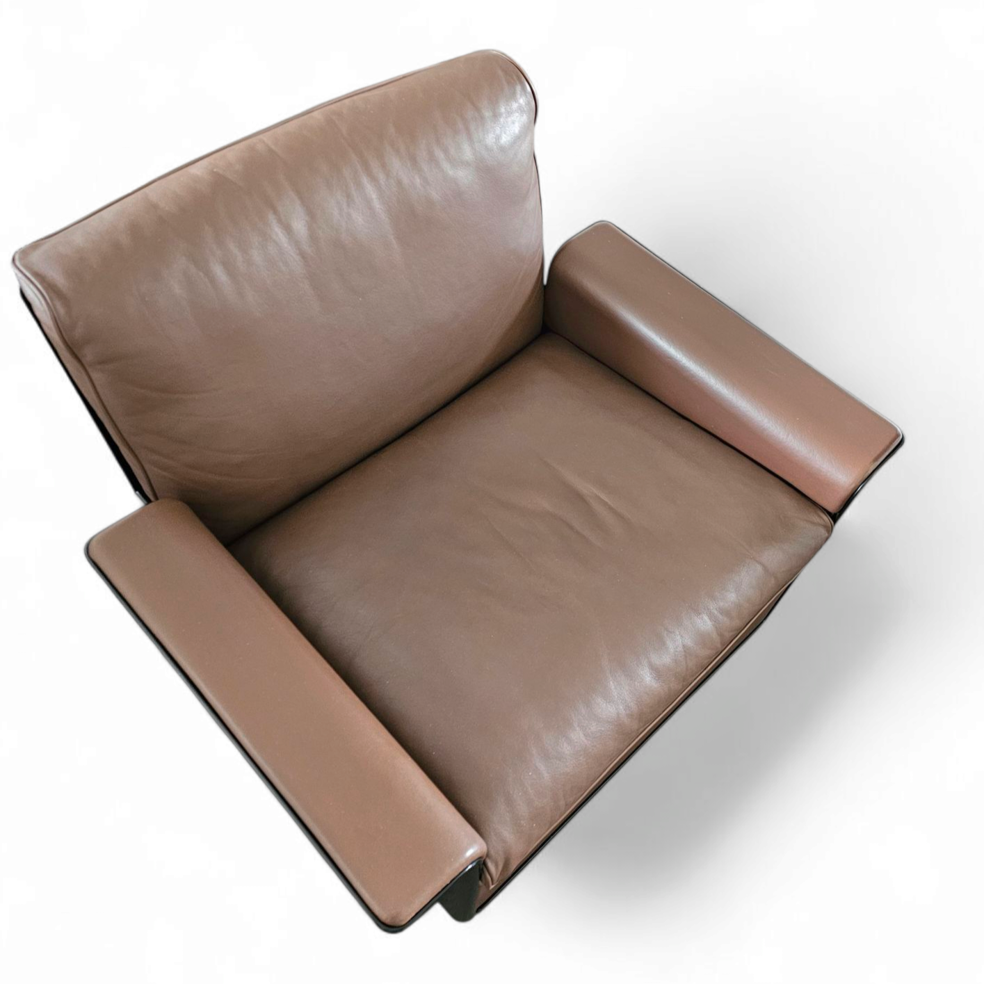 2 X Black Shell & Brown Leather 620 Chair Programme Lounge Chair By Dieter Rams For Vitsoe, 1980s image 7