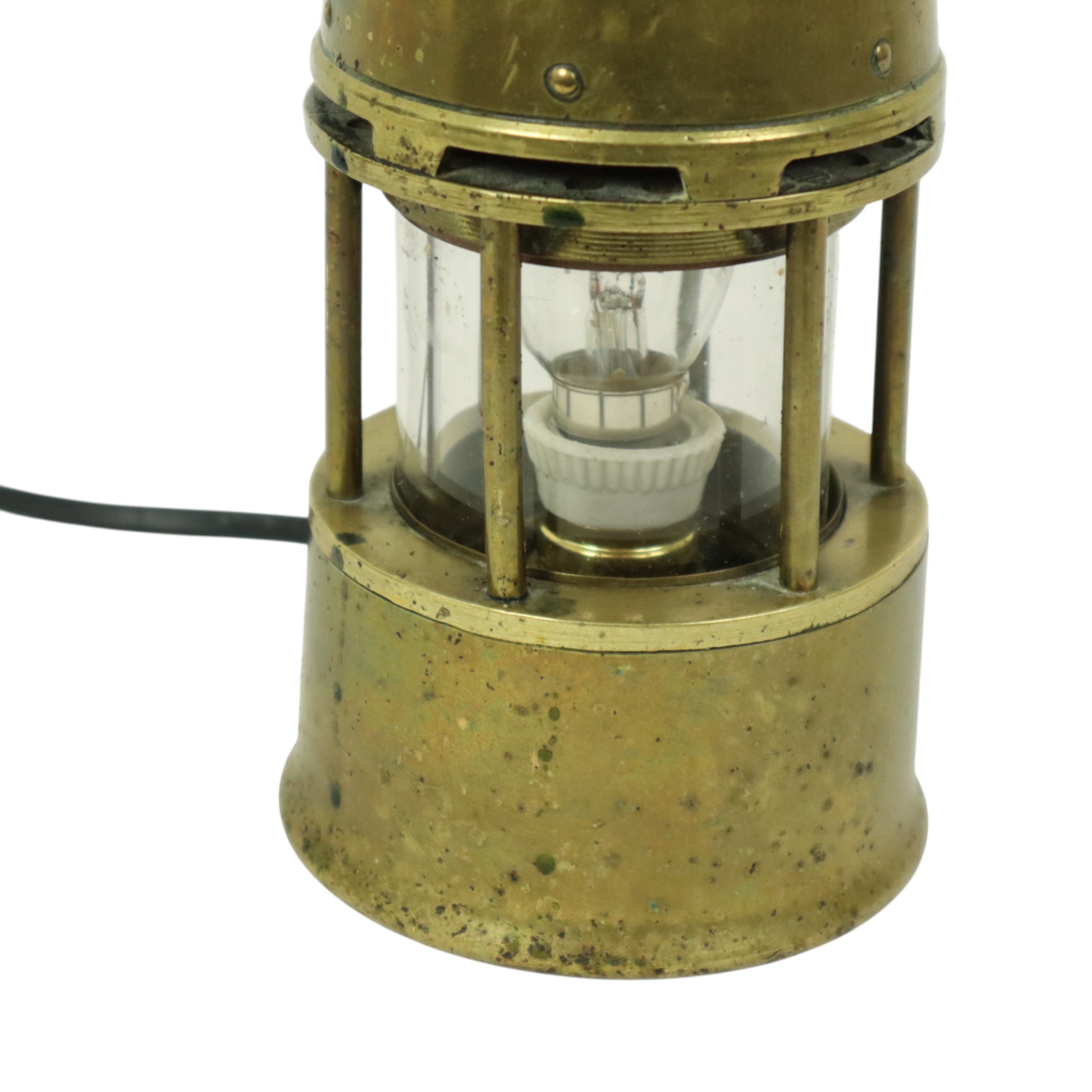 Oude Messing Mijnwerkerslamp Memorabilia Mijn 26cm image 7