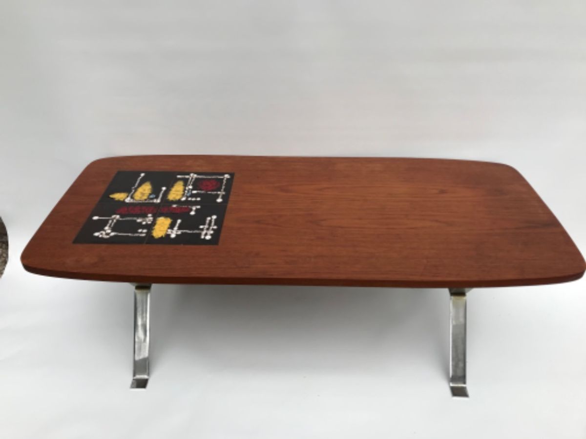 Vintage Salon Tafel Met Tegels image 6