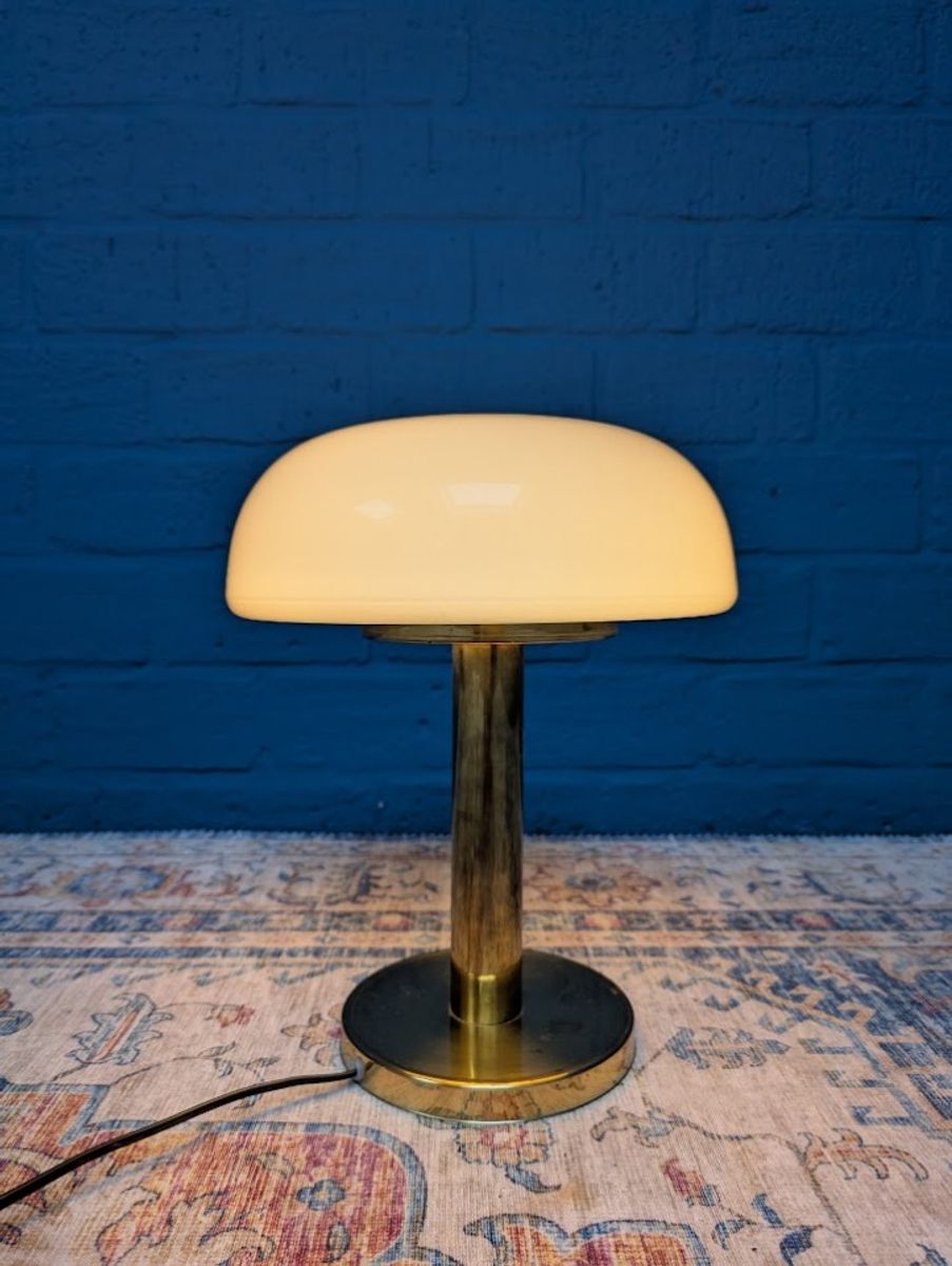Vintage Glazen Tafellamp, Deens Design image 2