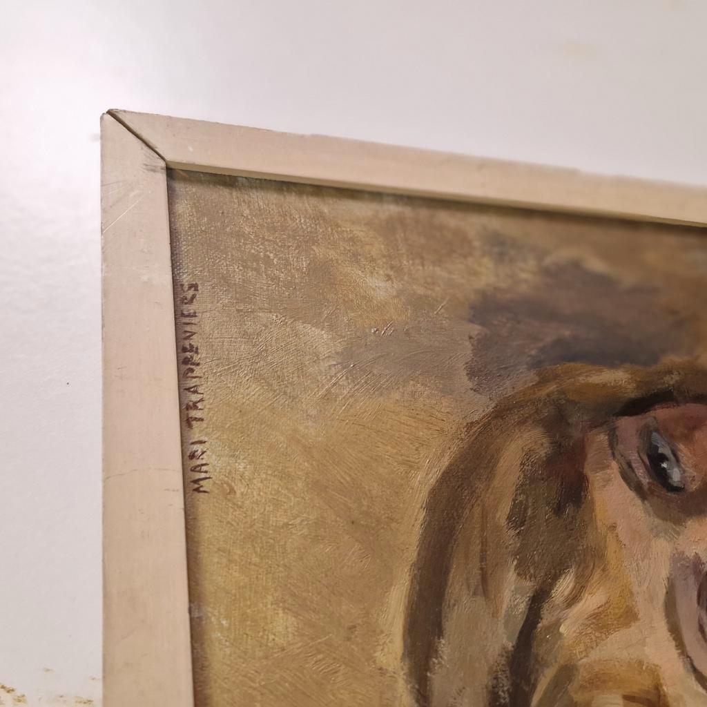Mari Trappeniers Oud Schilderij Portret Olieverf Op Doek image 11