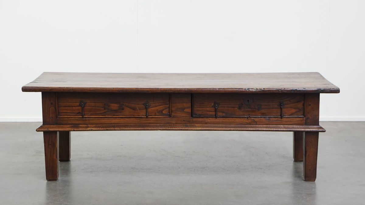 Prachtige Grote Antieke Salontafel Met Originele Details En Een Mooi Patina image 1