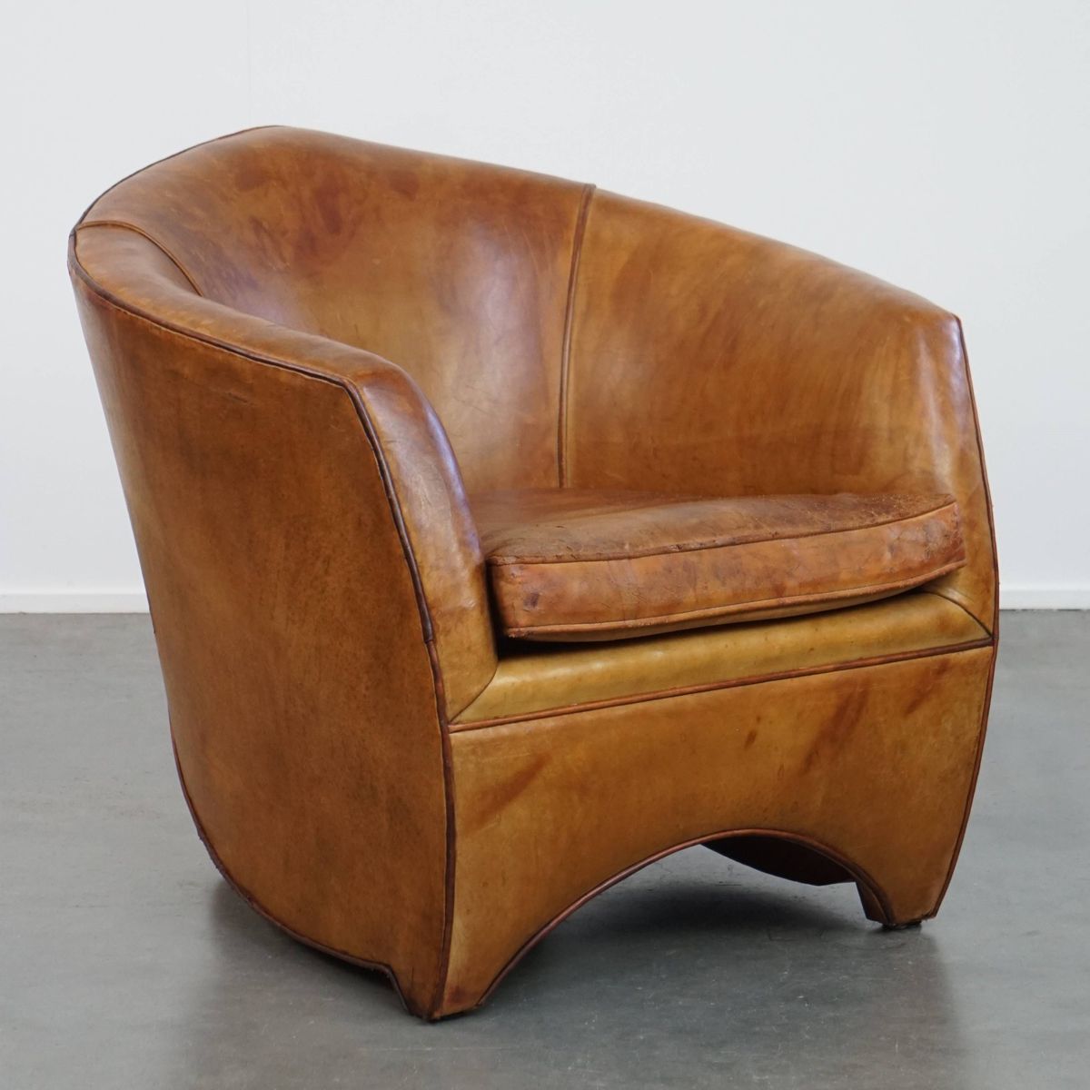 Geweldige, Unieke Vintage Schapenleren Design Fauteuil Van Bart van Bekhoven image 2