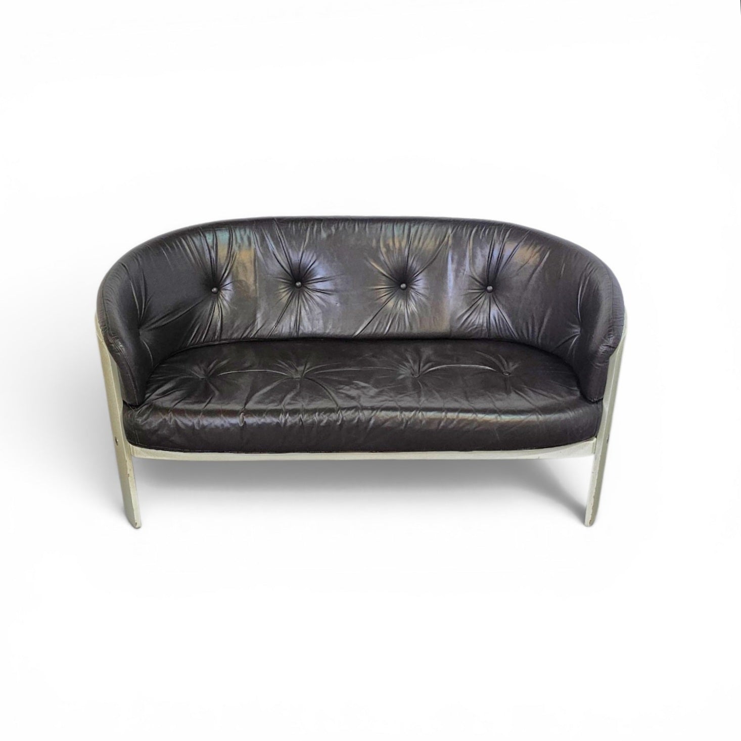 Bz49 Sofa By Hans Ell For 't Spectrum / 1970 / Dark Brown Leather image 8
