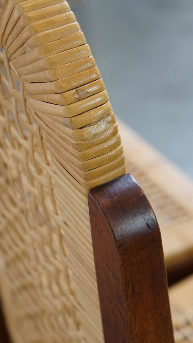 Leuke Set Van 2 Houten Art Deco Design Eetkamerstoelen Met Een Rieten Zitting En Rugleuning image 12