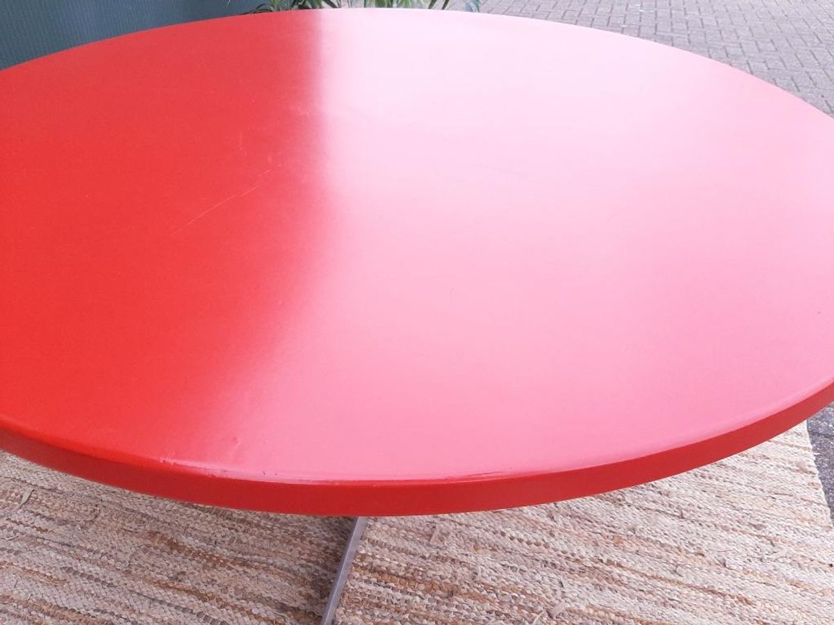 Rode Ronde Xl Eettafel 130 Cm Vintage Space Age Design Tafel image 7