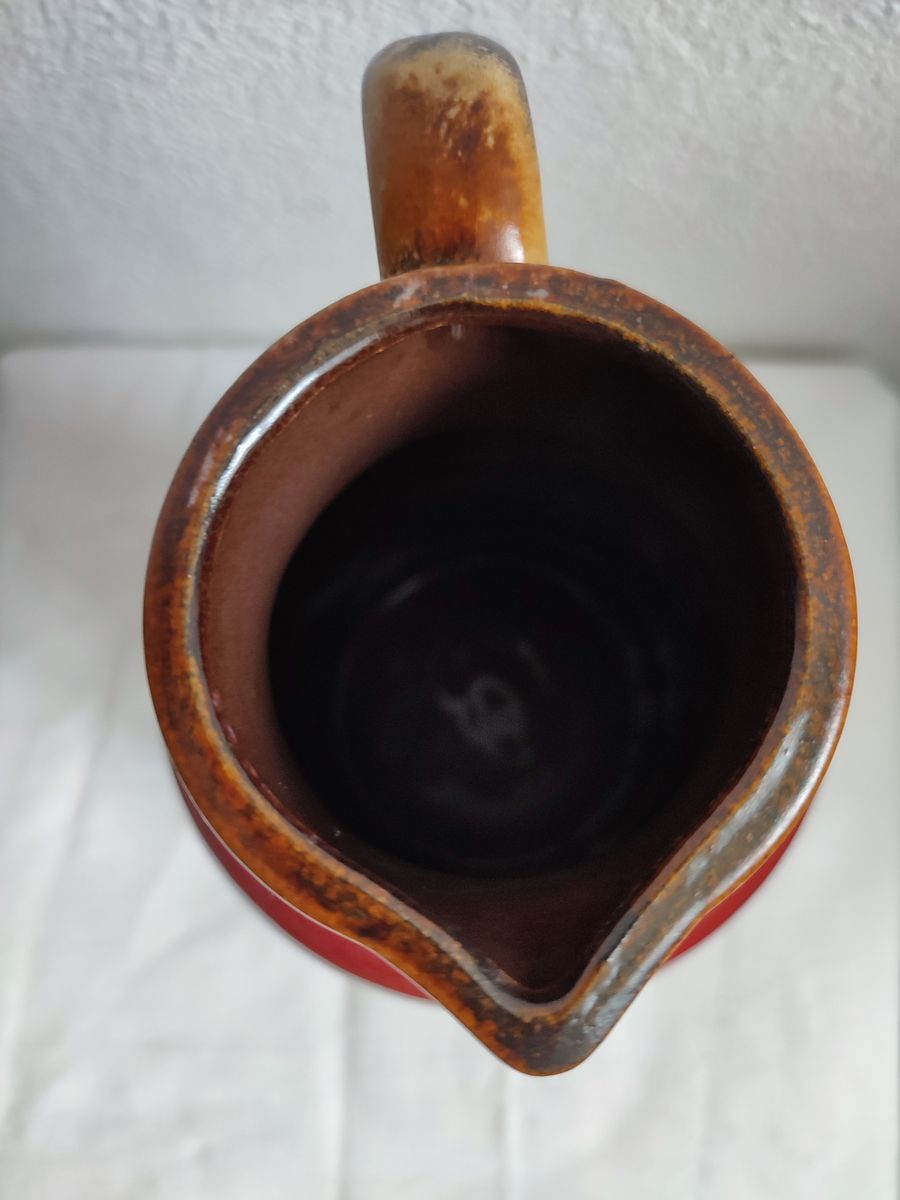 Vintage Scheuring West Germany Vaas Karaf Rood Bruin Lava 447-22 image 4