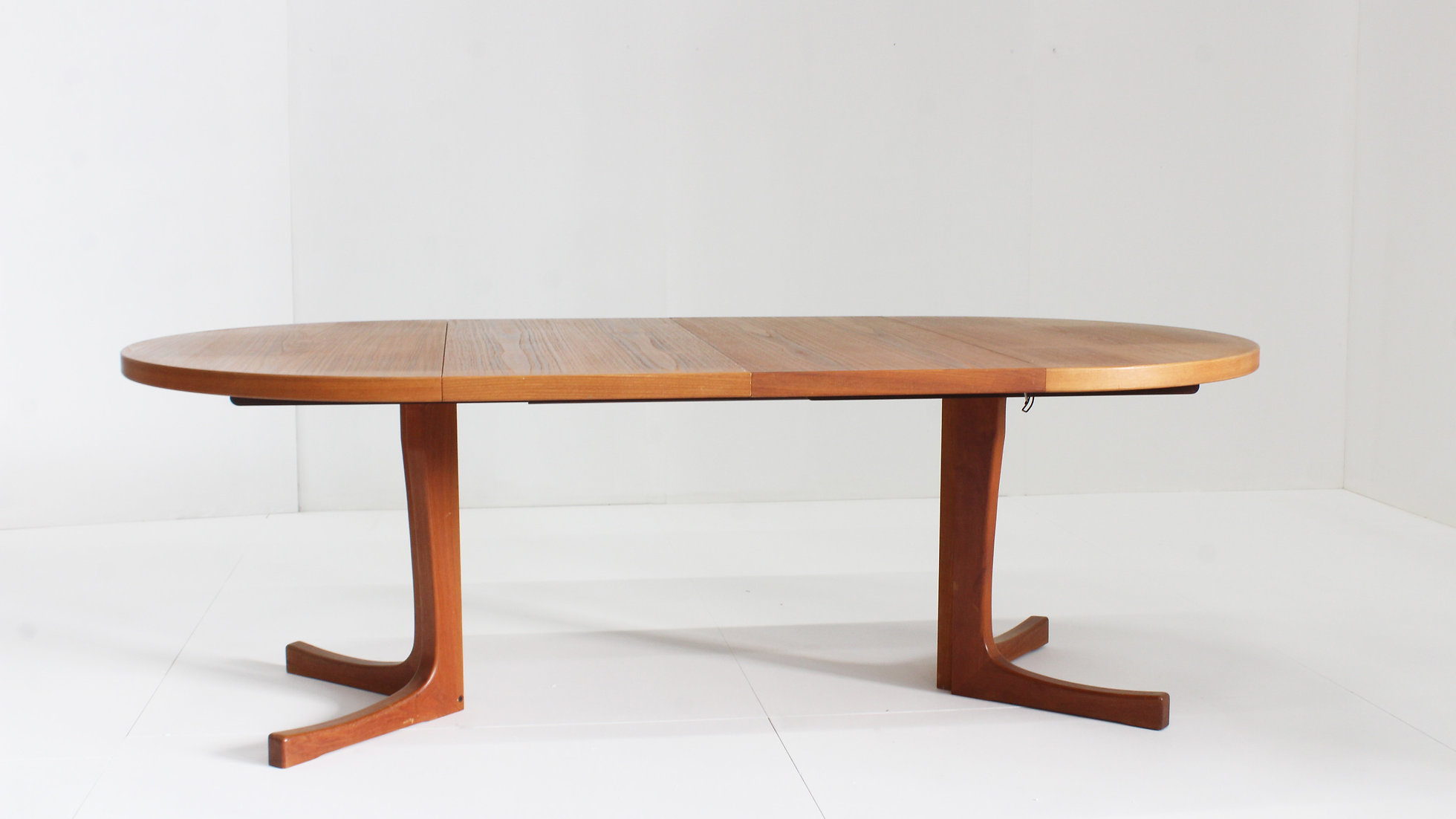 Vintage Deense Ronde Uitschuifbare Eettafel Teakhout Jaren 60 image 3