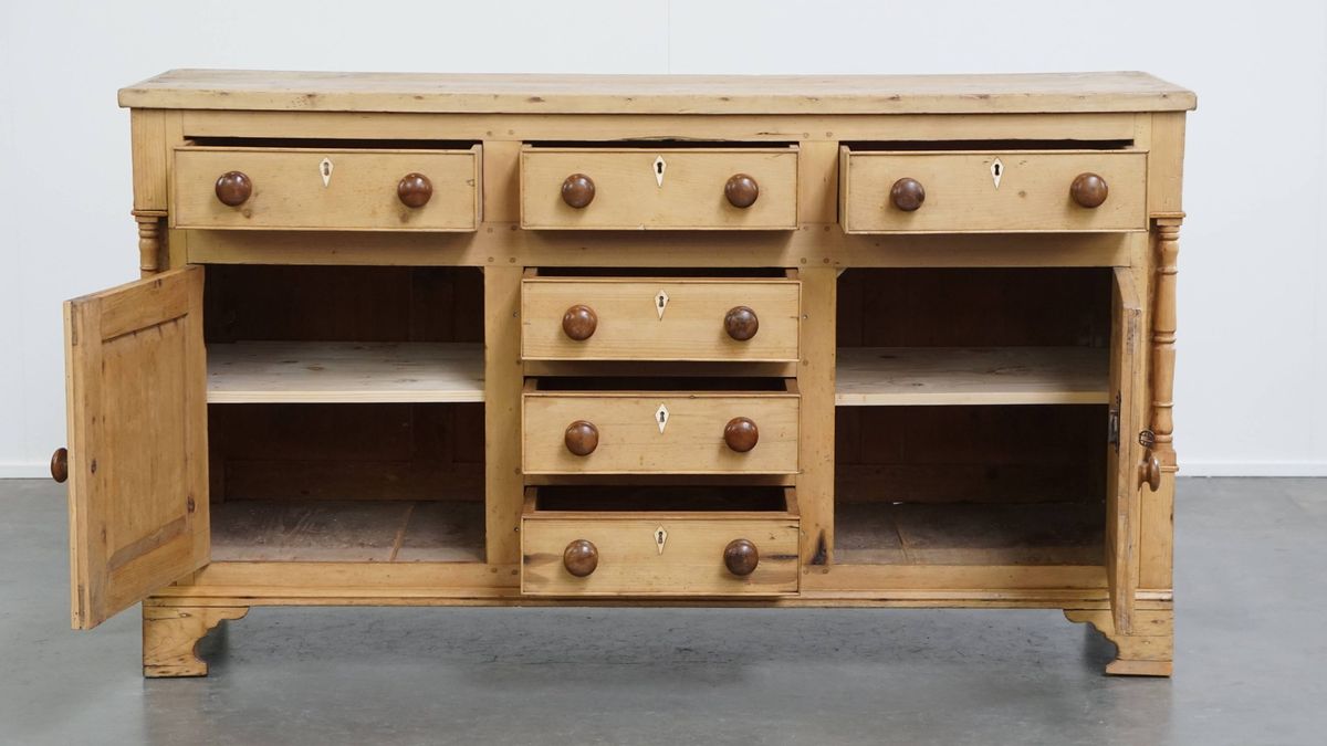Geweldig Antiek Engels Dressoir/ Side Table/ Balie/ Kookeiland Uit Begin 19e Eeuw image 2