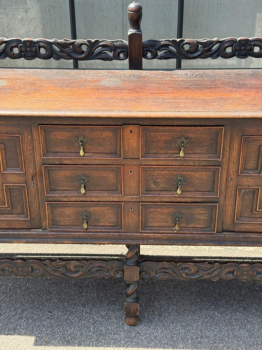 Jacobean Style Carved Oak Sideboard image 2