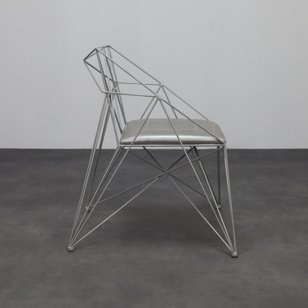 6x Geometric Wire Frame Dining Chairs, Rare image 5