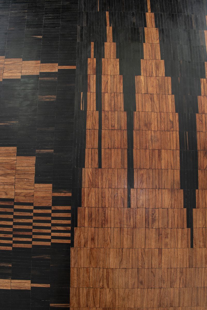 Salontafel Met Mozaïek In Hout image 5